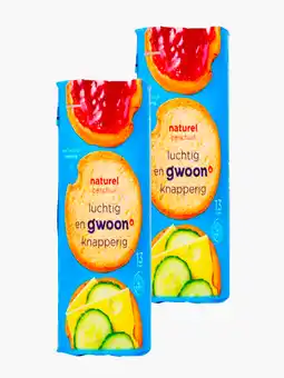 Flink G'woon Beschuit Naturel 125g 2x aanbieding