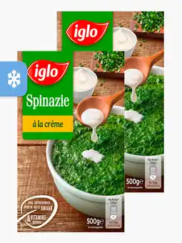 Flink Iglo Spinazie à la Crème Diepvries 500g 2x aanbieding