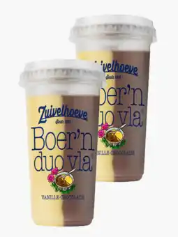 Flink Zuivelhoeve Boer'n duo vla vanille & chocolade 450g 2x aanbieding