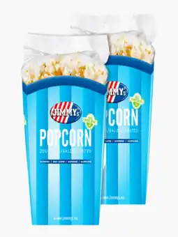 Flink Jimmy's popcorn tub zout 90g 2x aanbieding