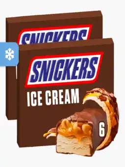 Flink Snickers IJs 6 st 318ml 2x aanbieding