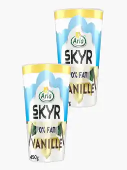 Flink Arla Skyr vanille yoghurt 0% vet 450g 2x aanbieding