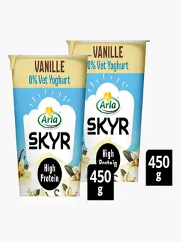 Flink Arla Skyr vanille yoghurt 0% vet 450g 2x aanbieding