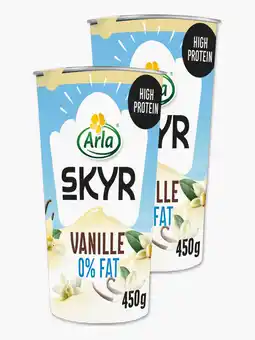Flink Arla Skyr vanille yoghurt 0% vet 450g 2x aanbieding