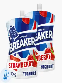 Flink Melkunie Breaker aardbei yoghurt 200g 2x aanbieding