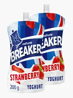 Flink Melkunie Breaker aardbei yoghurt 200g 2x aanbieding