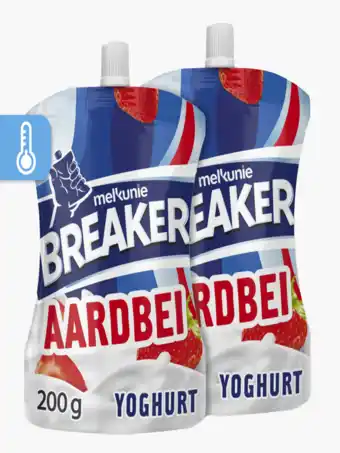 Flink Melkunie Breaker aardbei yoghurt 200g 2x aanbieding