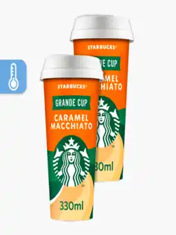 Flink Starbucks Caramel macchiato ijskoffie grande cup 330ml 2x aanbieding