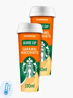 Flink Starbucks Caramel macchiato ijskoffie grande cup 330ml 2x aanbieding