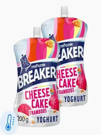 Flink Melkunie Breaker cheesecake framboos yoghurt 200g 2x aanbieding