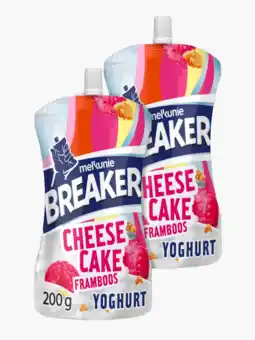 Flink Melkunie Breaker cheesecake framboos yoghurt 200g 2x aanbieding