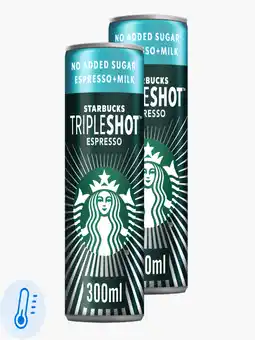 Flink Starbucks Tripleshot Espresso No Added Sugar 30cl 2x aanbieding
