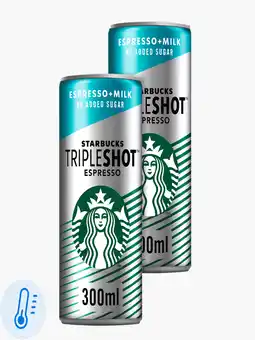 Flink Starbucks Tripleshot Espresso No Added Sugar 30cl 2x aanbieding