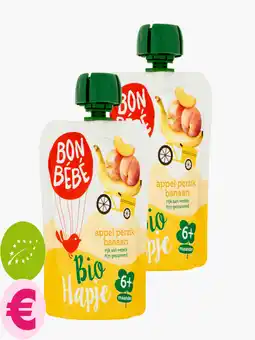 Flink Bon Bebe Fruithapje Appel Perzik Banaan 6M Bio 90g 2x aanbieding