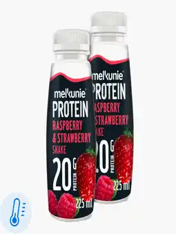 Flink Melkunie Protein aardbei framboos shake 225ml 2x aanbieding