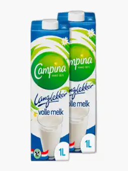 Flink Campina Melk vol 1l langlekker 2x aanbieding