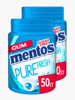 Flink Mentos Gum Pure Fresh Fresh Mint Sugar Free 50 St. 100g 2x aanbieding