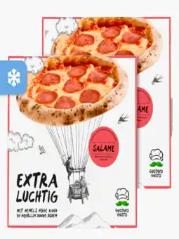 Flink Gustavo Gusto Extra Luchtige Pizza Salami 2x aanbieding