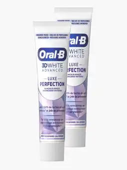 Flink Oral-B - 3D White Adv Lux Perfection 75 ML 2x aanbieding