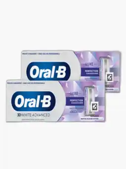 Flink Oral-B - 3D White Adv Lux Perfection 75 ML 2x aanbieding