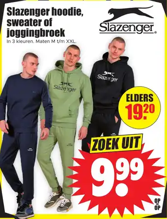 Dirk Slazenger hoodie sweater of joggingbroek aanbieding