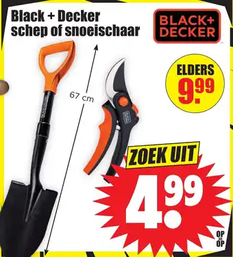 Dirk Black + decker schep of snoeischaar aanbieding