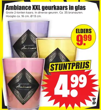 Dirk Ambiance XXL geurkaars in glas aanbieding