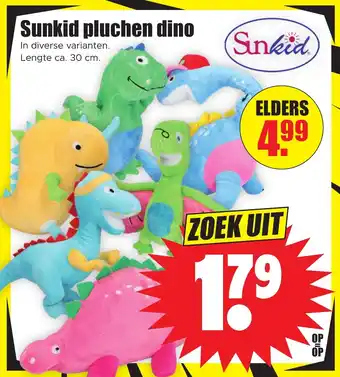 Dirk Sunkid pluchen dino aanbieding