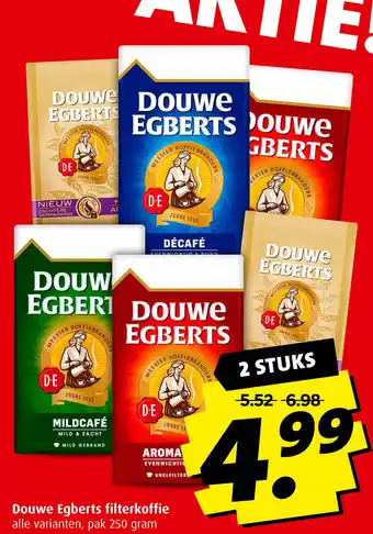 Boni Douwe Egberts filterkoffie 250gram aanbieding