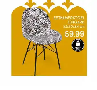 Xenos Eetkamerstoel Luipaard 53x50x84cm aanbieding