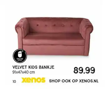 Xenos Velvet Kids Bankje 91x47x40cm aanbieding