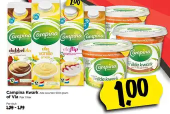 Vomar Voordeelmarkt Campina Kwark Of Vla aanbieding