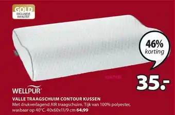 Jysk Wellpur Valle Traagschuim Contour Kussen 46% Korting aanbieding