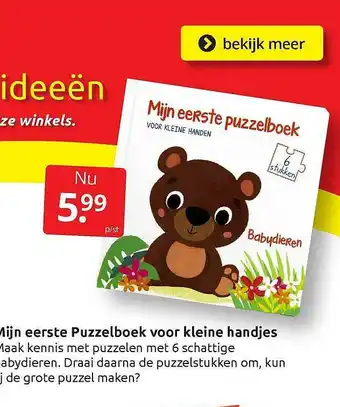 Boekenvoordeel Mijn Eerste Puzzelboek Voor Kleine Handjes aanbieding