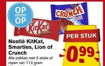 Hoogvliet Nestlé KitKat, Smarties, Lion Of Crunch aanbieding