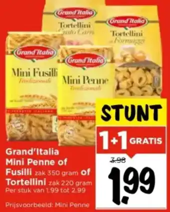 Vomar Voordeelmarkt Grand'Italia Mini Penne of Fusilli of Tortellini aanbieding