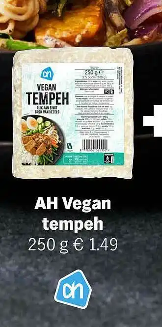 Albert Heijn AH Vegan Tempeh 250g aanbieding