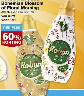 Hoogvliet Robijn Wasmiddel Bohemian Blossom Of Floral Morning 60% Korting aanbieding