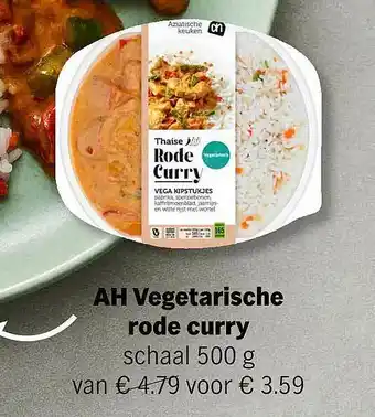 Albert Heijn AH Vegetarische Rode Curry 500g aanbieding