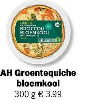 Albert Heijn AH Groentequiche Bloemkool 300g aanbieding