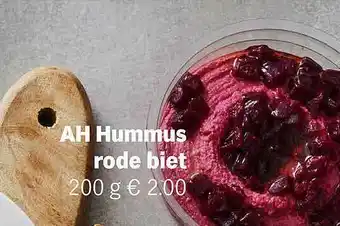 Albert Heijn AH Hummus Rode Biet 200g aanbieding