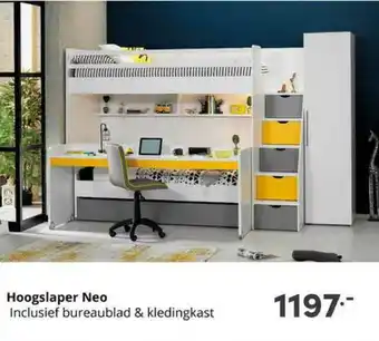 Baby & Tiener Hoogslaper Neo Inclusief Bureaublad & Kledingkast aanbieding