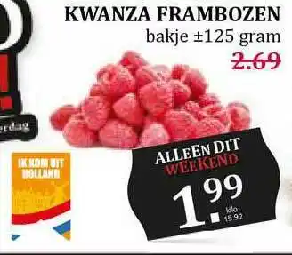 MCD Supermarkt Kwanza Frambozen aanbieding