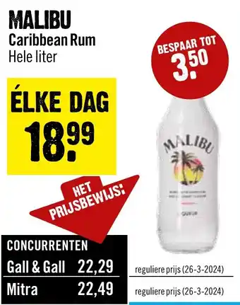 Dirck 3 Malibu caribbean rum aanbieding