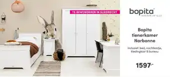 Baby & Tiener Bopita Tienerkamer Narbonne : Bed, Nachtkastje, Kledingkast & Bureau aanbieding