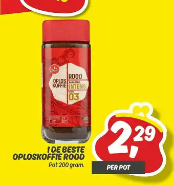 Dekamarkt 1 De Beste Oploskoffie Rood aanbieding