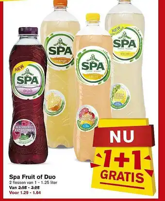 Hoogvliet Spa Fruit Of Duo 1+1 Gratis aanbieding