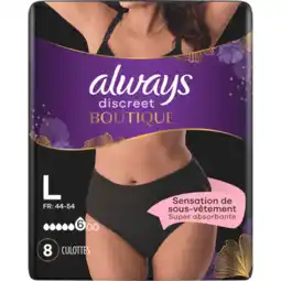 Jumbo Always Discreet Boutique Zwart Broekjes L Voor Urineverlies 8 Stuks aanbieding