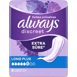 Jumbo Always Discreet Verband Voor Urineverlies Plus Long Plus 8 Stuks aanbieding