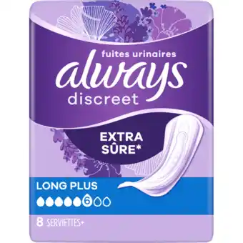 Jumbo Always Discreet Verband Voor Urineverlies Plus Long Plus 8 Stuks aanbieding